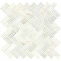 Msi Greecian White Herringbone Pattern SAMPLE Polished Marble Mesh-Mounted Mosaic Tile ZOR-MD-0453-SAM